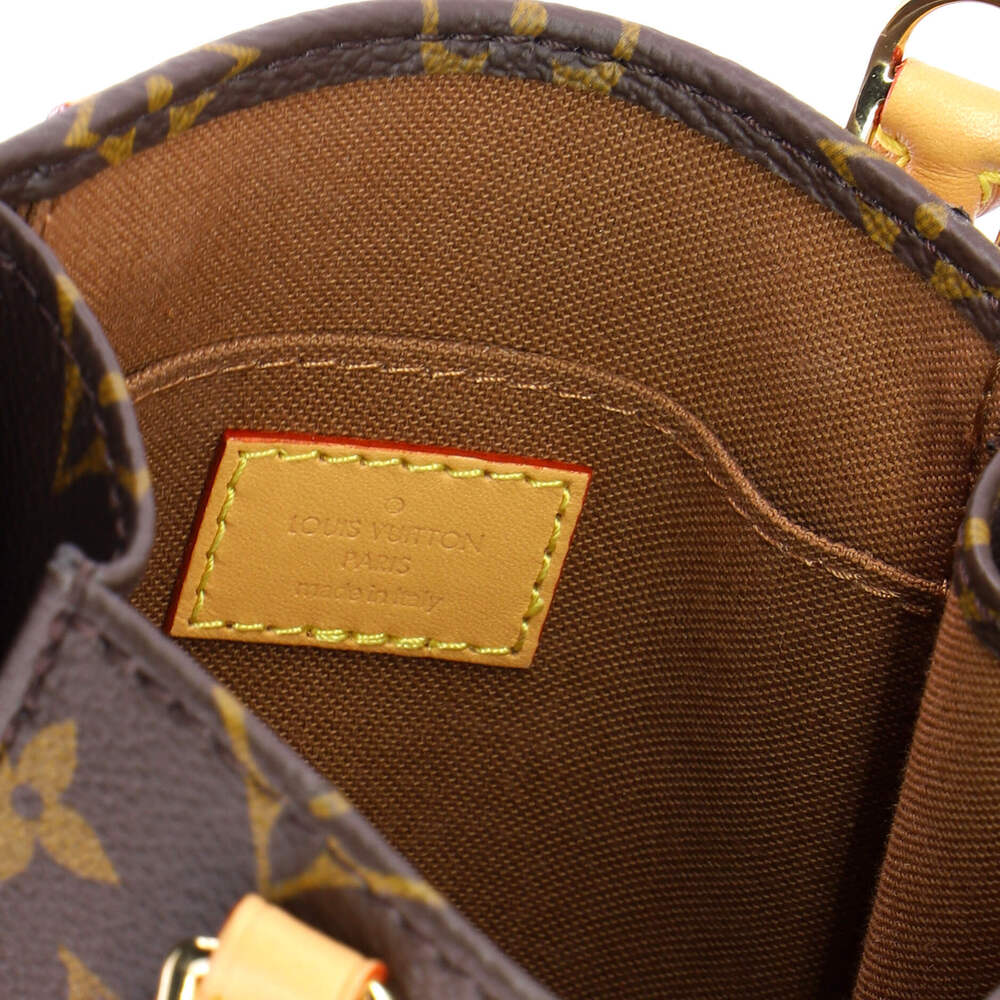 Louis Vuitton Petit Sac Plat brown textile interior | Shop Authentique Lux