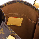 Louis Vuitton Petit Sac Plat brown textile interior | Shop Authentique Lux
