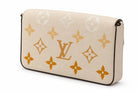 Louis Vuitton Pochette Félicie Cream Saffron Monogram Giant Empreinte front | Shop Authentique Lux