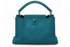 LOUIS VUITTON Capucines MM, Blue Leather, Silver-Tone Hardware | Shop Authentique Lux