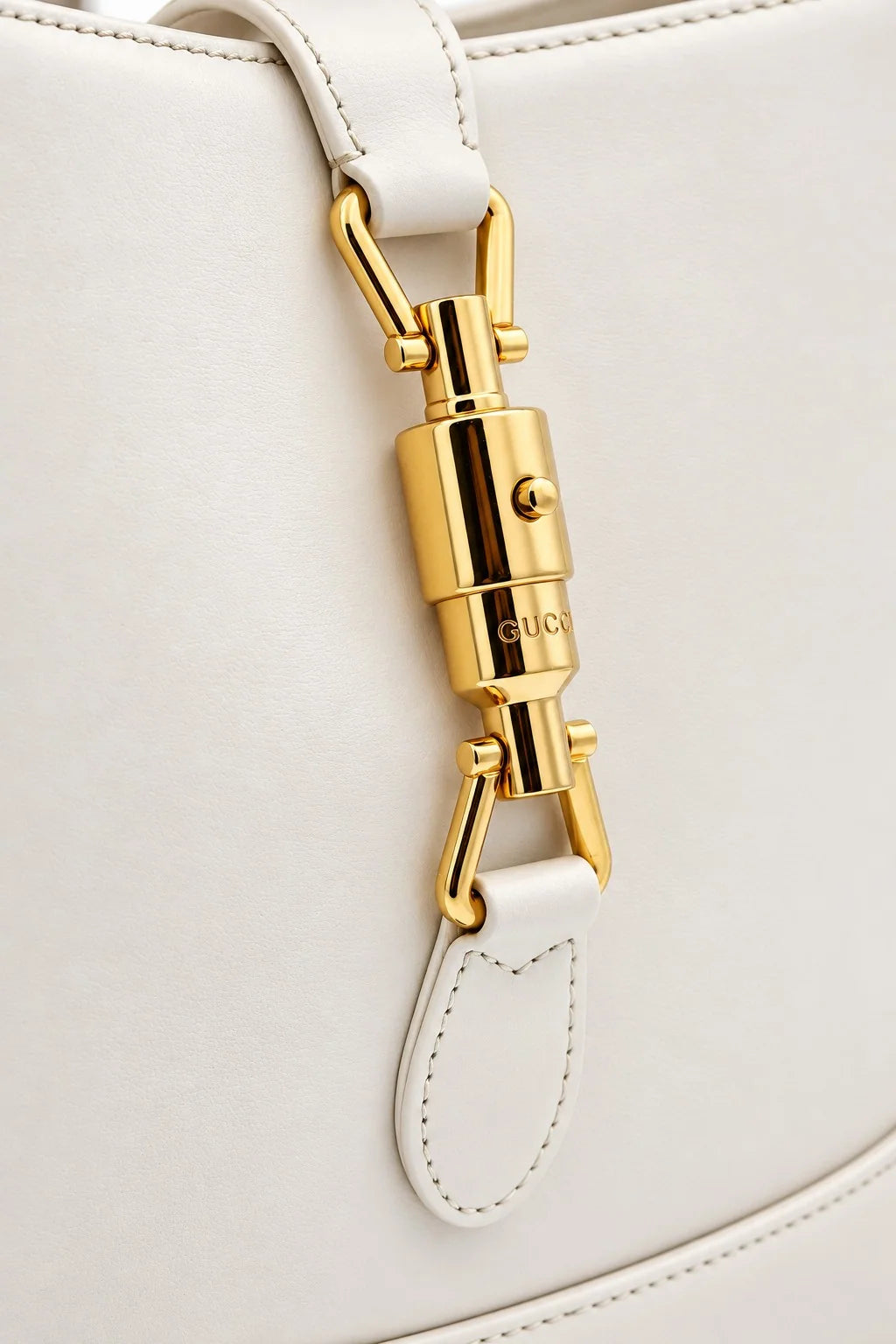 GUCCI Jackie Shoulder Bag, Ivory Leather, Gold-Tone Hardware | Shop Authentique Lux