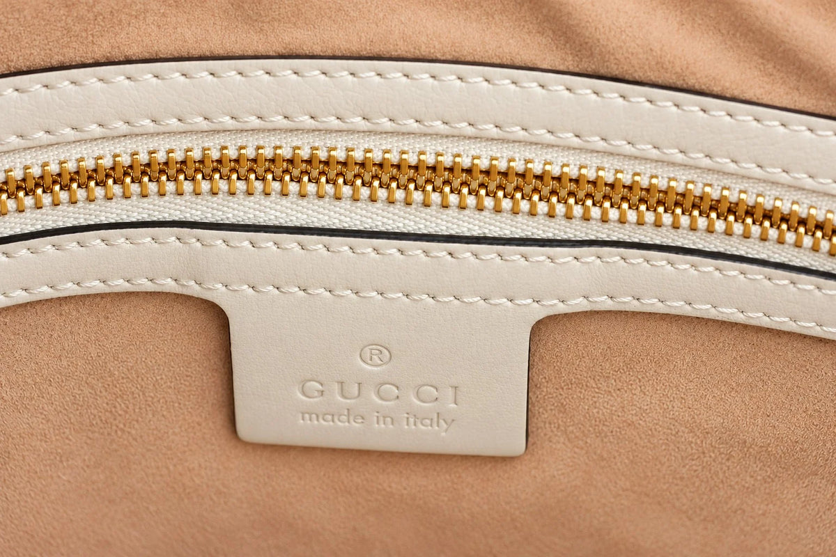 GUCCI Jackie Shoulder Bag, Ivory Leather, Gold-Tone Hardware | Shop Authentique Lux