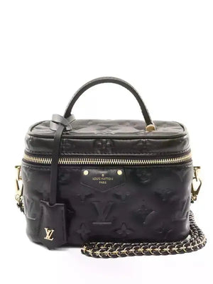 LOUIS VUITTON Vanity NV PM, Black Monogram Embossed Leather, Gold-Tone Hardware