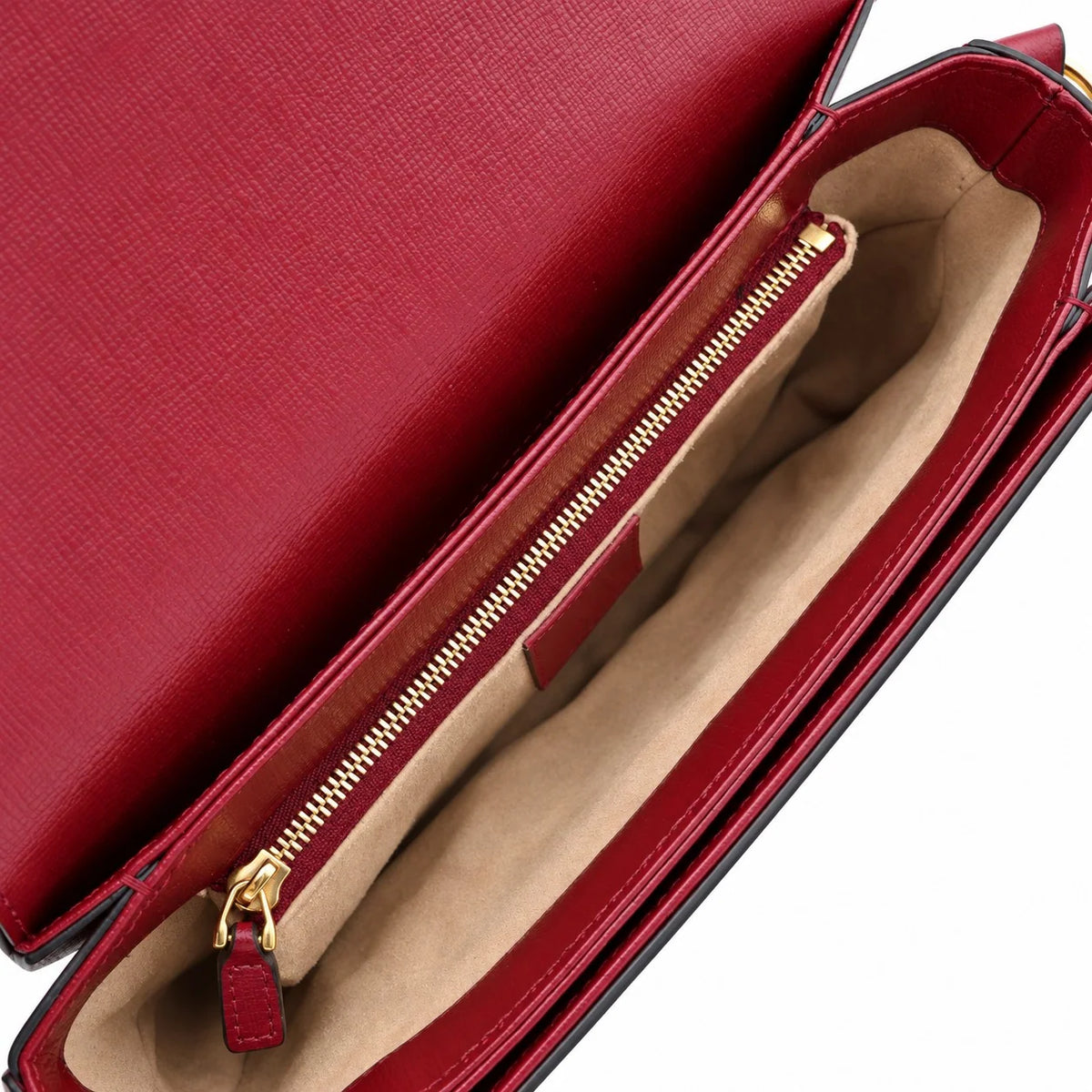 GUCCI Horsebit 1955 Shoulder Bag, Beige GG Supreme Canvas, Red Leather, Gold-Tone Hardware | Shop Authentique Lux