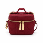 DIOR Lady Dior Micro Vanity Case, Burgundy Cannage Lambskin, Gold-Tone Hardware | Shop Authentique Lux