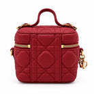DIOR Lady Dior Micro Vanity Case, Burgundy Cannage Lambskin, Gold-Tone Hardware | Shop Authentique Lux