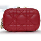 DIOR Lady Dior Micro Vanity Case, Burgundy Cannage Lambskin, Gold-Tone Hardware | Shop Authentique Lux