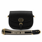 DIOR Medium Bobby Shoulder Bag, Black Box Calfskin, Antique Gold-Finish Hardware | Shop Authentique Lux