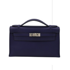 Hermès Kelly Pochette Clutch Bag, Bleu Saphir, Swift Leather, PHW, 2018 | Shop Authentique Lux
