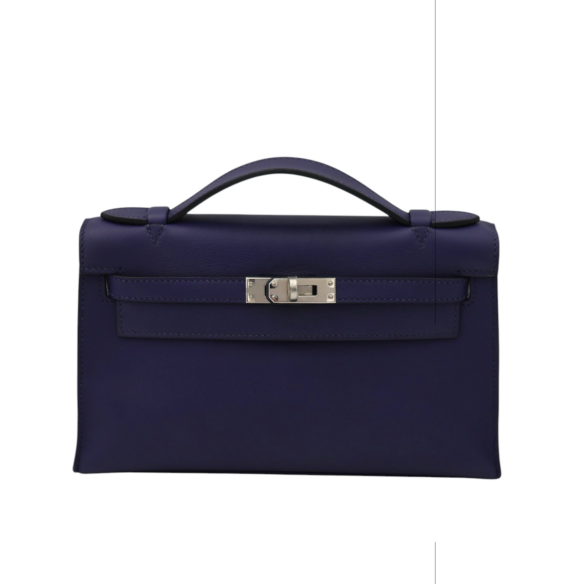 Hermès Kelly Pochette Clutch Bag, Bleu Saphir, Swift Leather, PHW, 2018 | Shop Authentique Lux