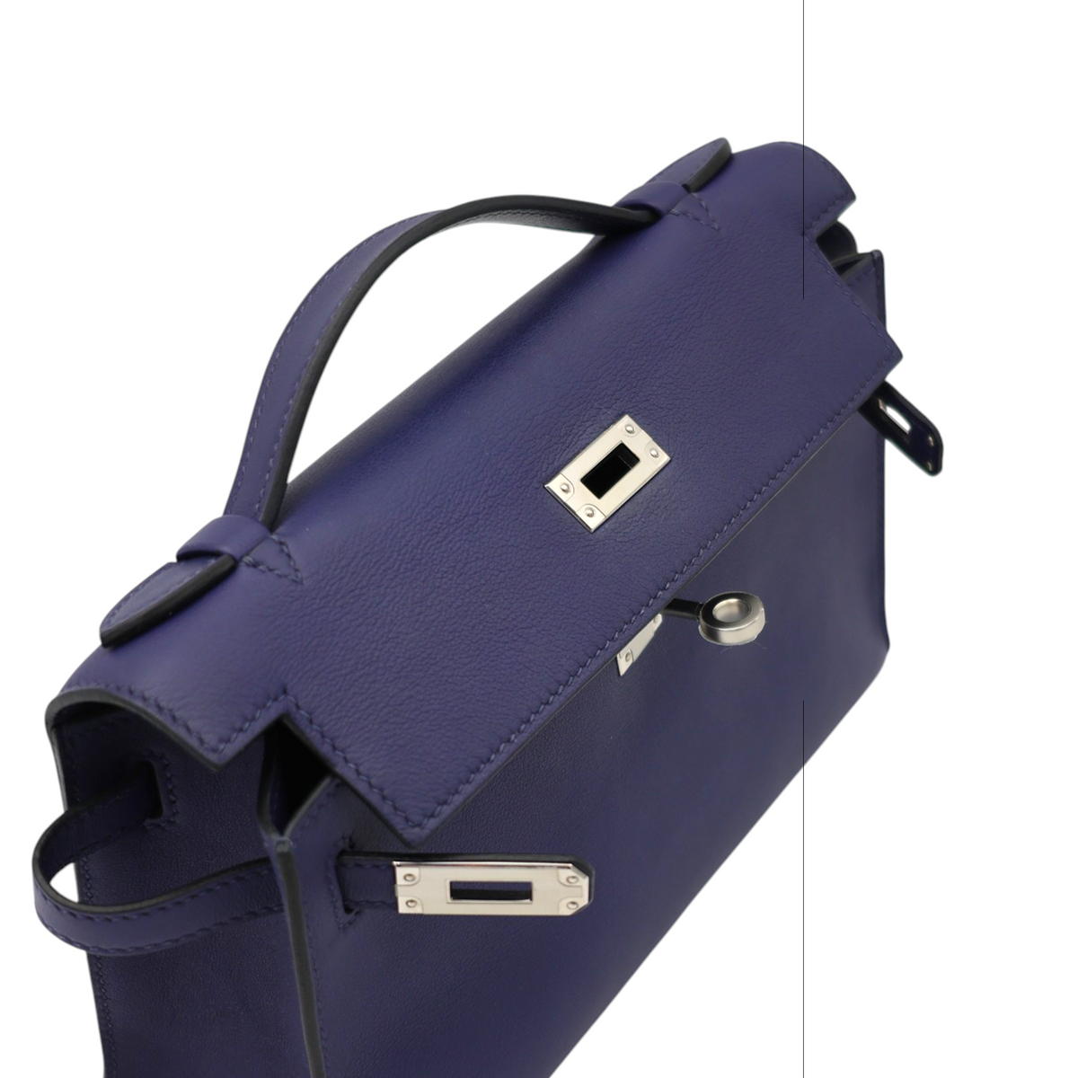 Hermès Kelly Pochette Clutch Bag, Bleu Saphir, Swift Leather, PHW, 2018 | Shop Authentique Lux