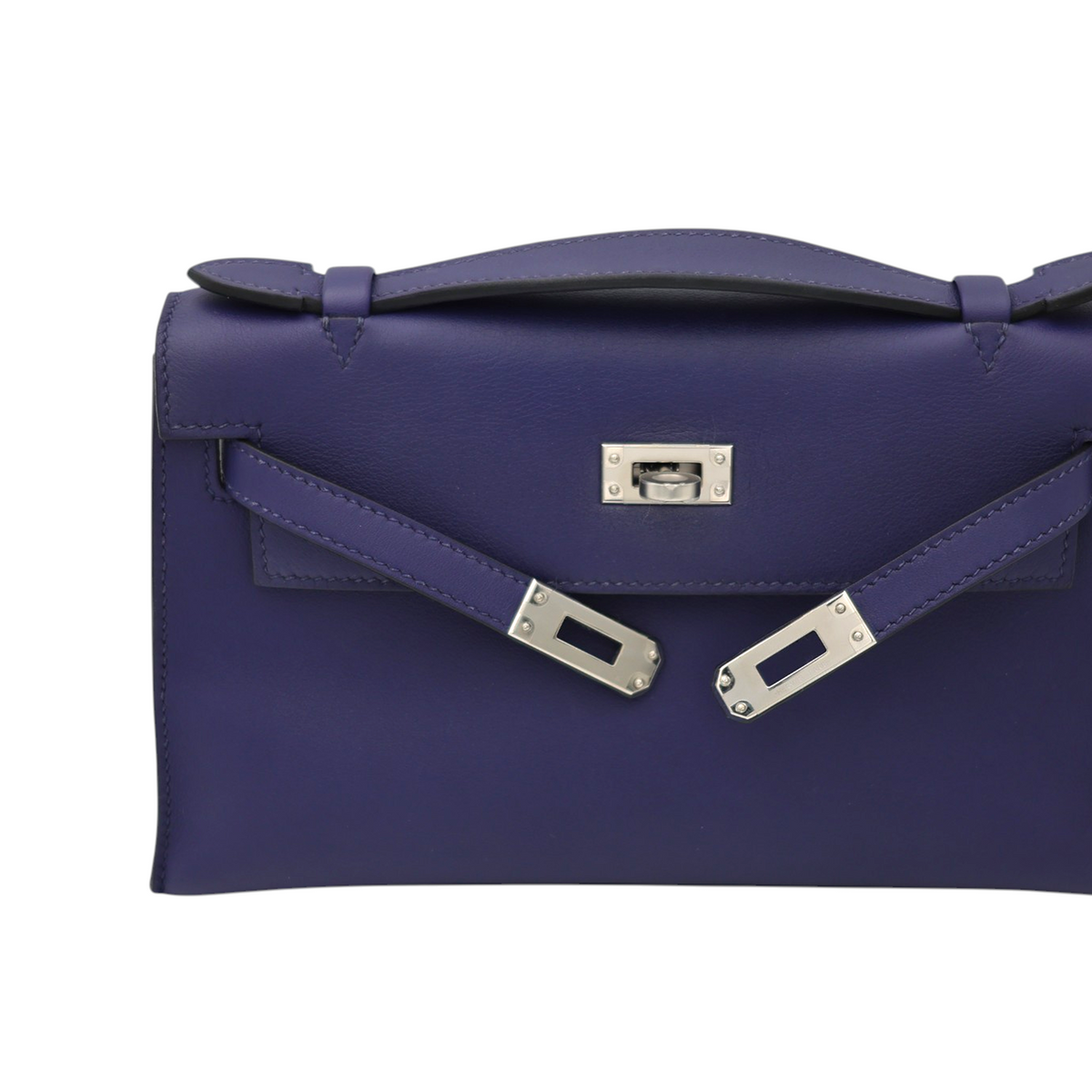 Hermès Kelly Pochette Clutch Bag, Bleu Saphir, Swift Leather, PHW, 2018 | Shop Authentique Lux