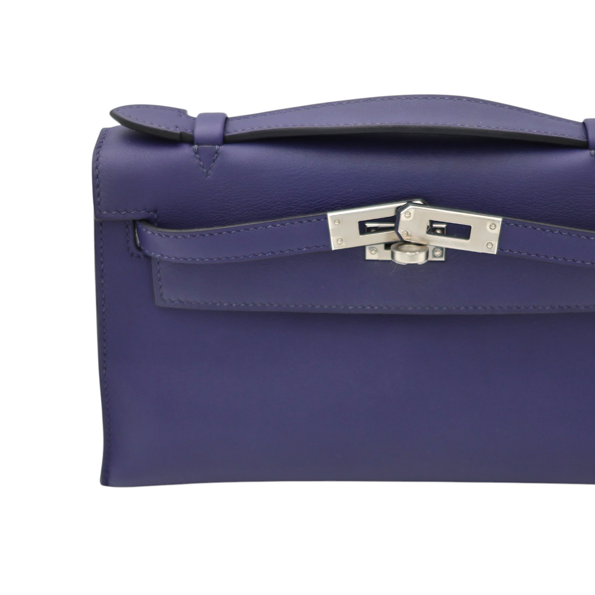 Hermès Kelly Pochette Clutch Bag, Bleu Saphir, Swift Leather, PHW, 2018 | Shop Authentique Lux