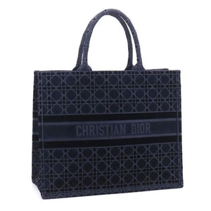 DIOR Medium Book Tote, Navy Cannage Canvas