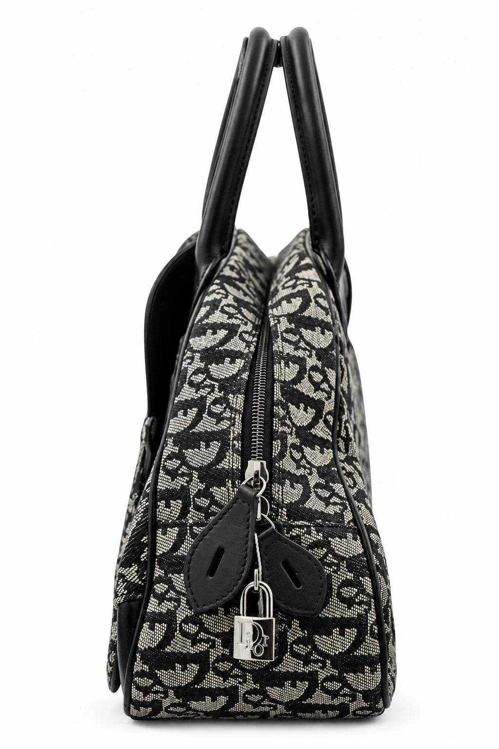 DIOR Diorissimo Frame Satchel, Navy and Beige Canvas, Silver-Tone Hardware | Shop Authentique Lux