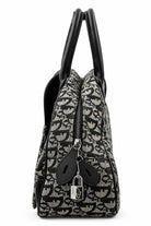 DIOR Diorissimo Frame Satchel, Navy and Beige Canvas, Silver-Tone Hardware | Shop Authentique Lux