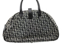 DIOR Diorissimo Frame Satchel, Navy and Beige Canvas, Silver-Tone Hardware | Shop Authentique Lux
