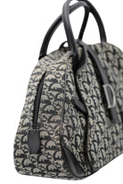 DIOR Diorissimo Frame Satchel, Navy and Beige Canvas, Silver-Tone Hardware | Shop Authentique Lux