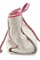 CHANEL Deauville Tote, Beige and Pink Canvas, Silver-Tone Hardware | Shop Authentique Lux