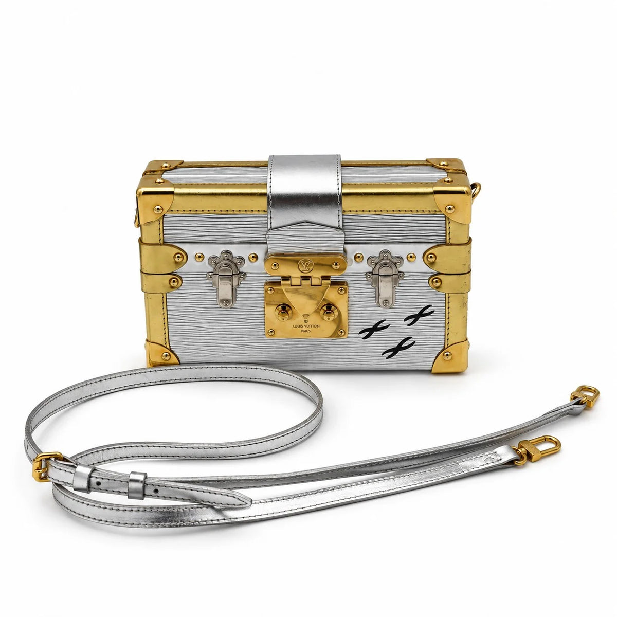 LOUIS VUITTON Petite Malle, Metallic Epi, Silver and Gold | Shop Authentique Lux