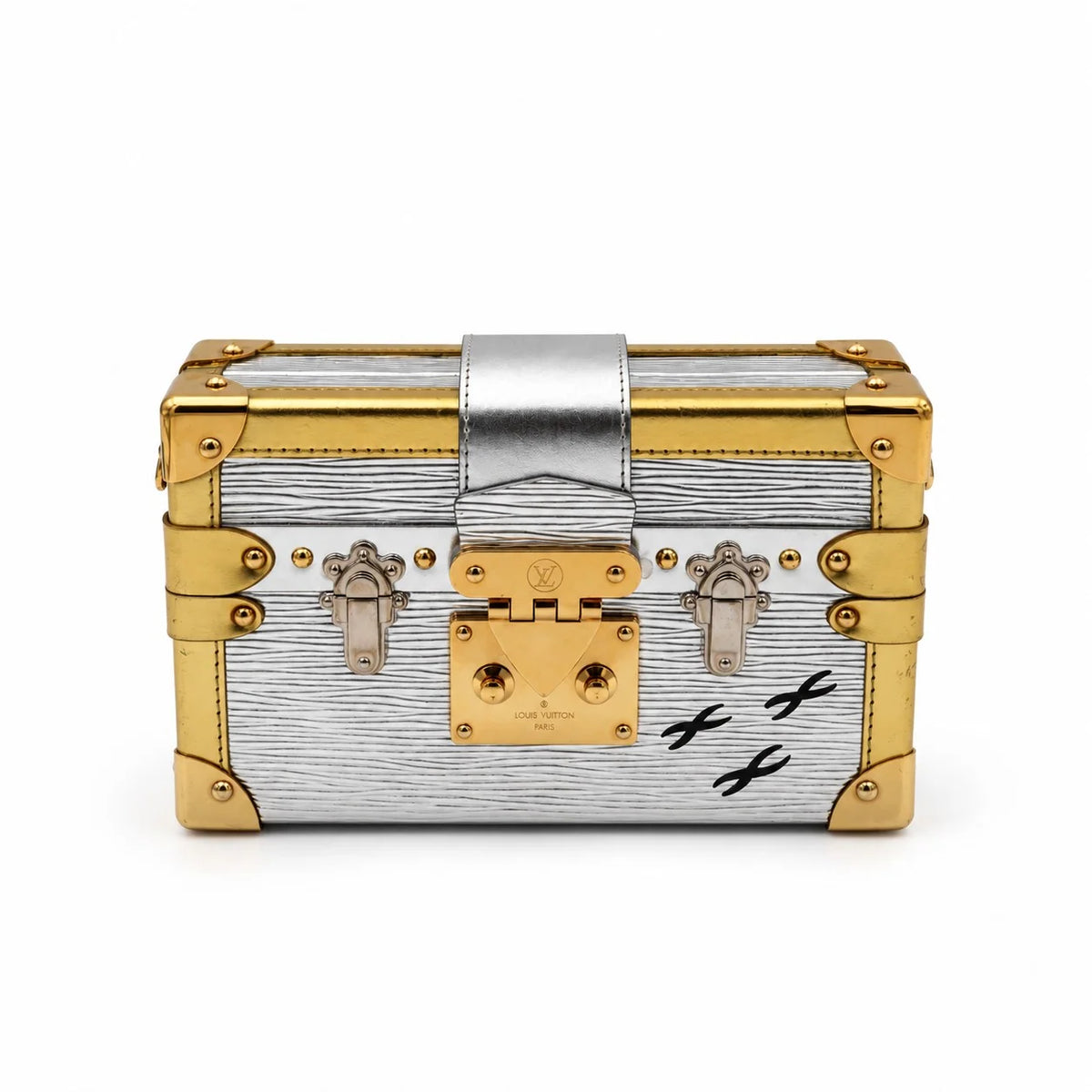 LOUIS VUITTON Petite Malle, Metallic Epi, Silver and Gold | Shop Authentique Lux