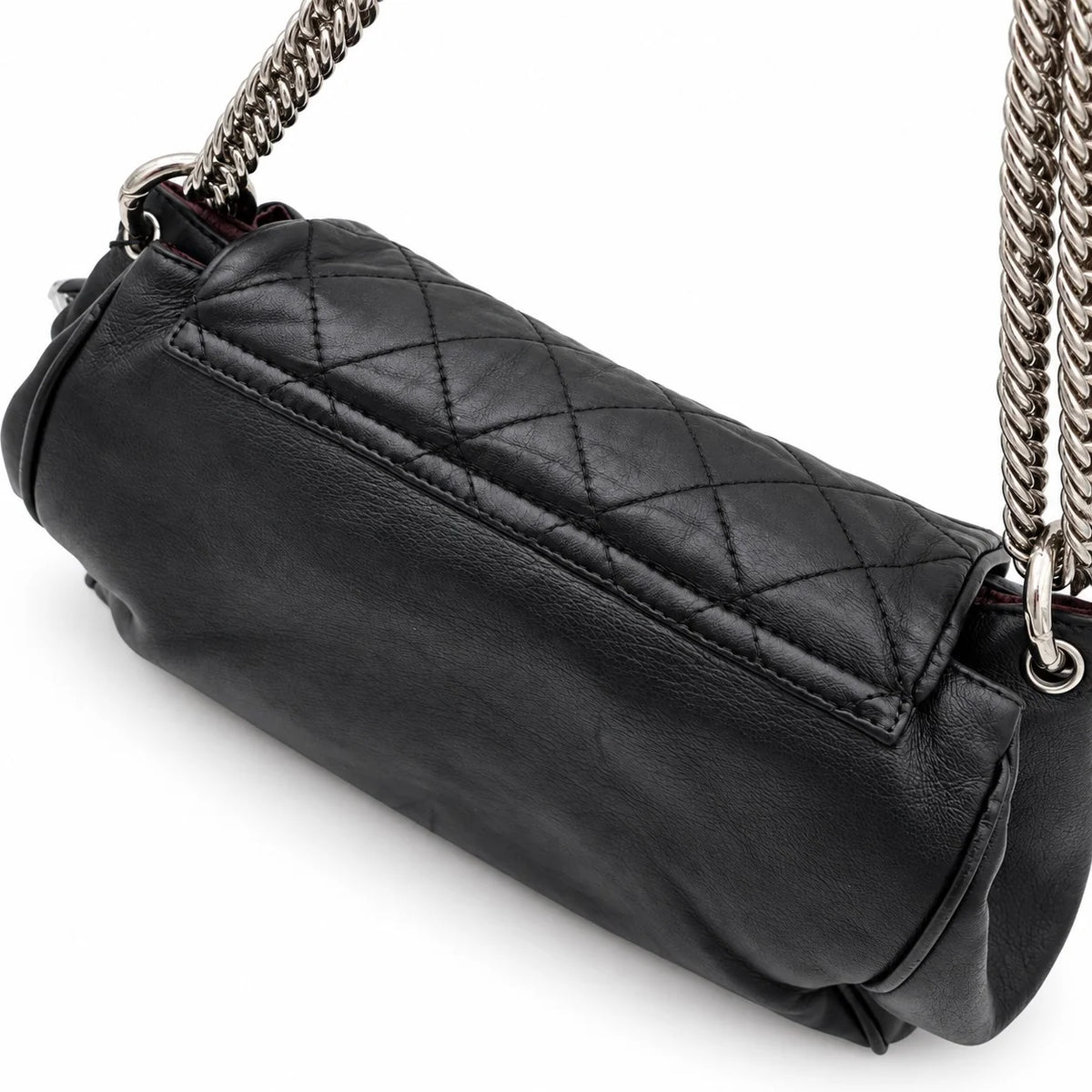 CHANEL Chain Around Flap Bag, Black Quilted Leather, Silver-Tone Hardware | Shop Authentique Lux