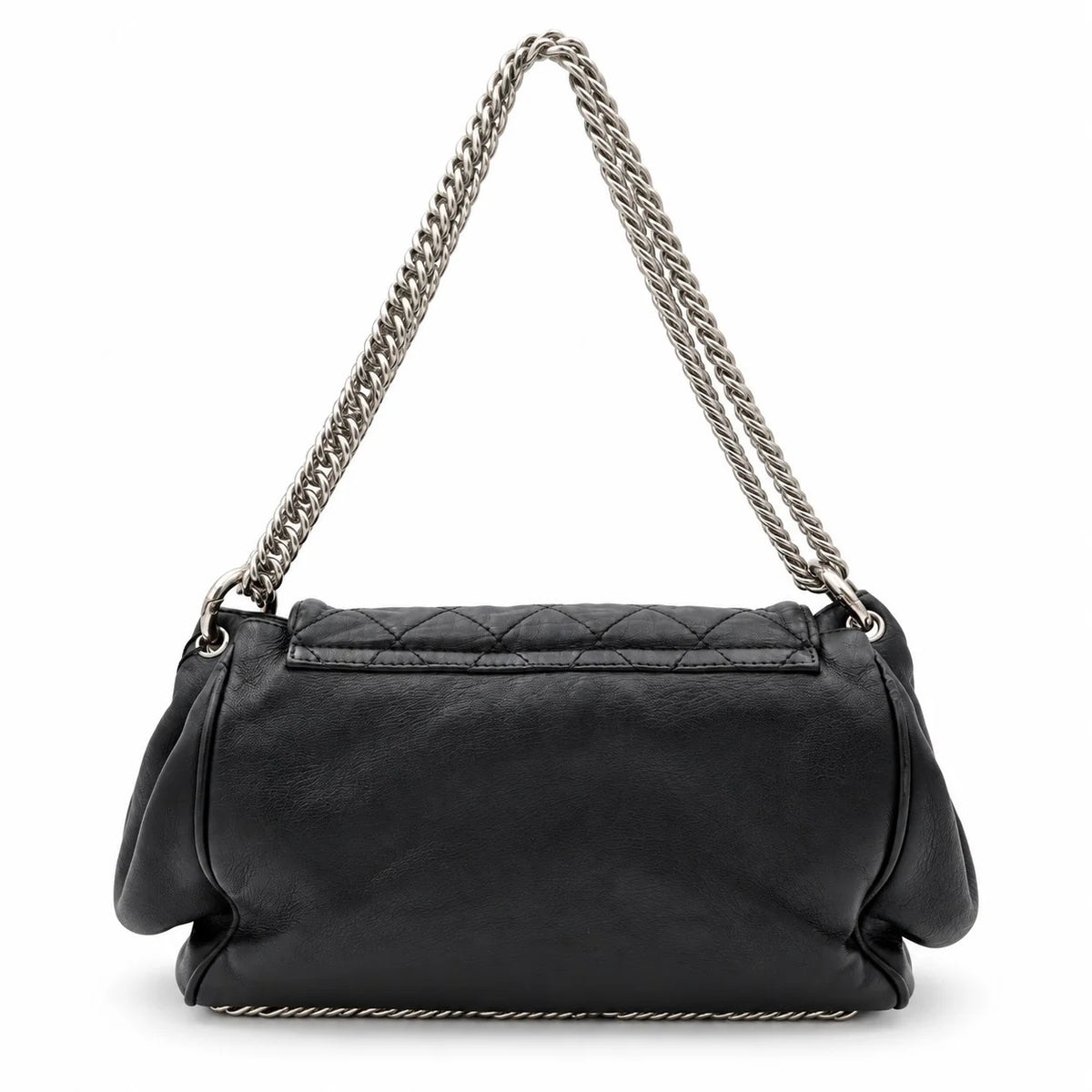 CHANEL Chain Around Flap Bag, Black Quilted Leather, Silver-Tone Hardware | Shop Authentique Lux