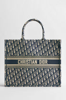 DIOR Large Book Tote, Navy and Beige Oblique Canvas | Shop Authentique Lux