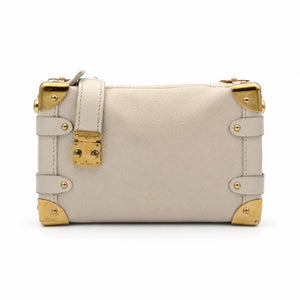 LOUIS VUITTON Side Trunk PM, Chalk Grained Calfskin, Gold-Tone Hardware