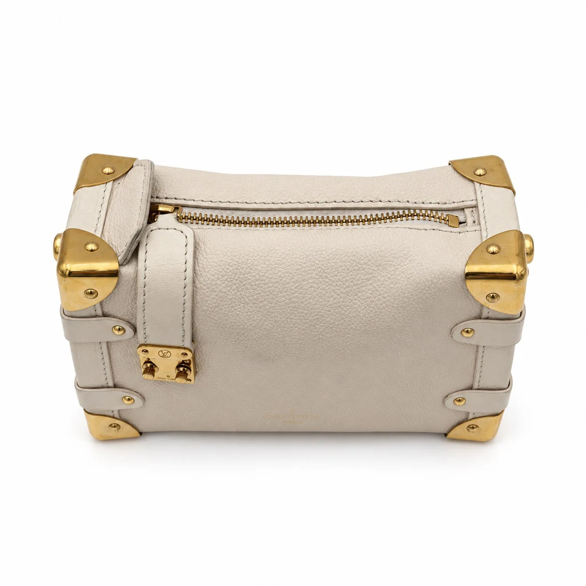 LOUIS VUITTON Side Trunk PM, Chalk Grained Calfskin, Gold-Tone Hardware | Shop Authentique Lux