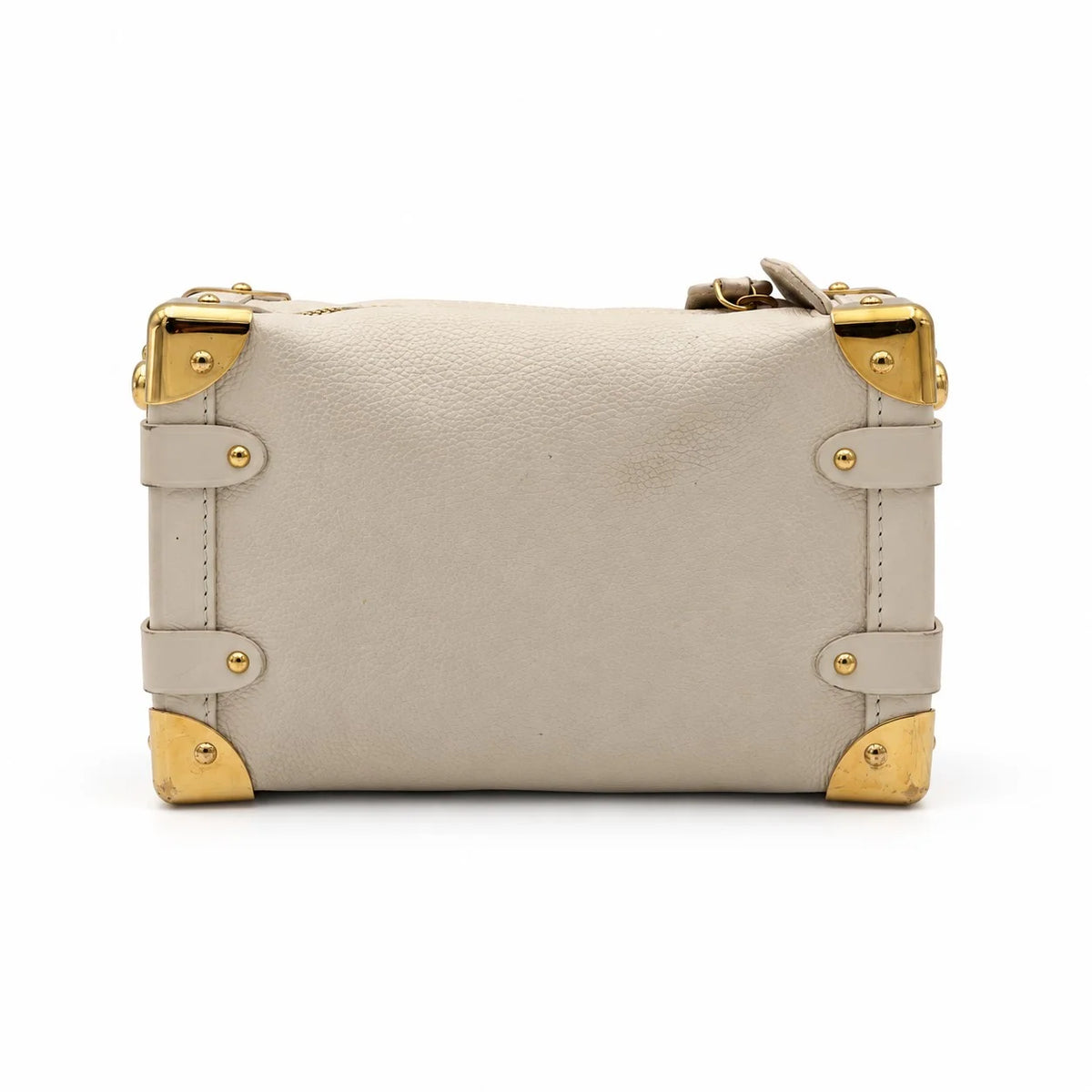 LOUIS VUITTON Side Trunk PM, Chalk Grained Calfskin, Gold-Tone Hardware | Shop Authentique Lux