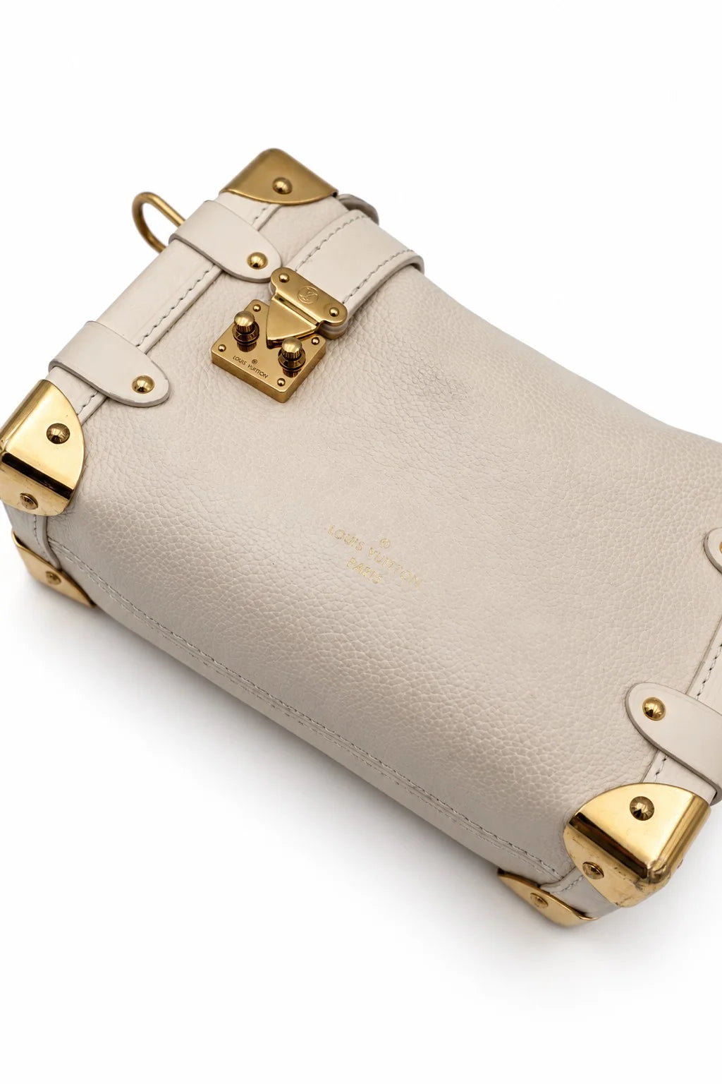 LOUIS VUITTON Side Trunk PM, Chalk Grained Calfskin, Gold-Tone Hardware | Shop Authentique Lux