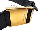 SAINT LAURENT Black Calfskin Leather Belt, Gold-Tone Buckle, 85 cm | Shop Authentique Lux