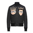 DOLCE & GABBANA Black Crown-and-Portrait Bomber Jacket, Size 38 | Shop Authentique Lux