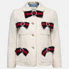 GUCCI Runway Ivory Bow Crystal Tweed Jacket and Skirt Set | Shop Authentique Lux