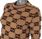 GUCCI Brown GG Wool Knit Dress with Gold-Tone Buttons | Shop Authentique Lux