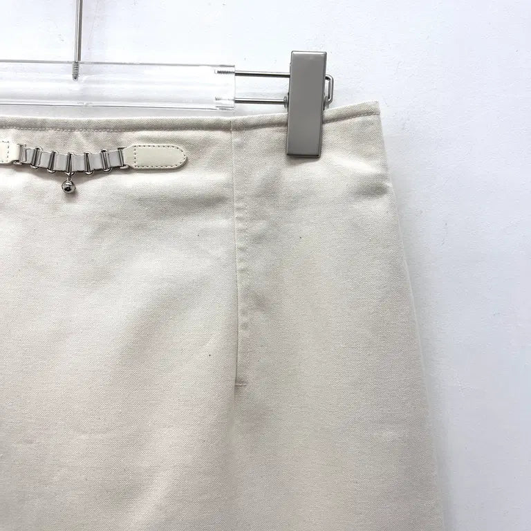 HERMÈS Runway Blanc Mini Skirt, Waist Hardware Detail | Shop Authentique Lux