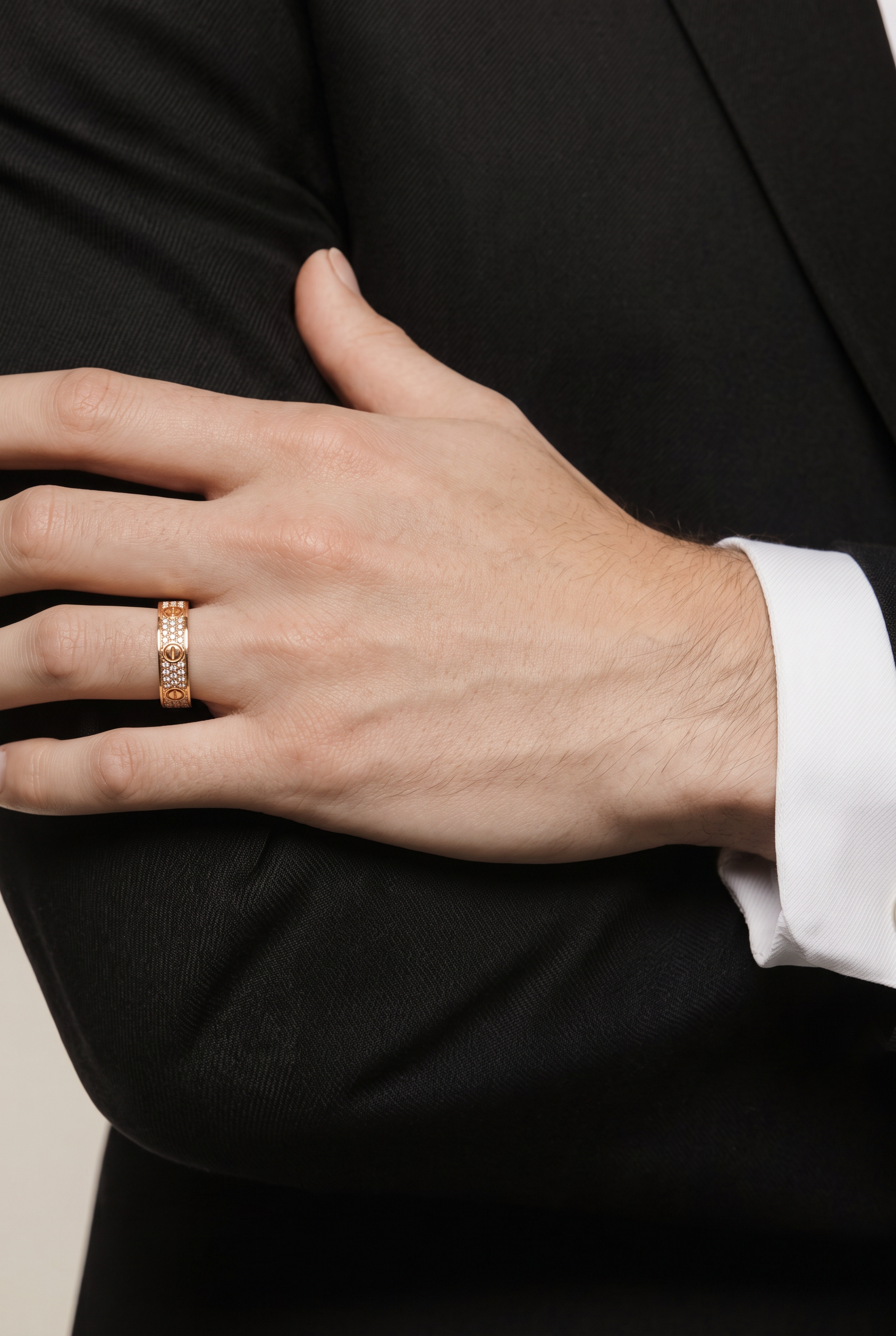 Cartier Pavé Diamond Love Ring, 18K Rose Gold, Size 54 | Shop Authentique Lux