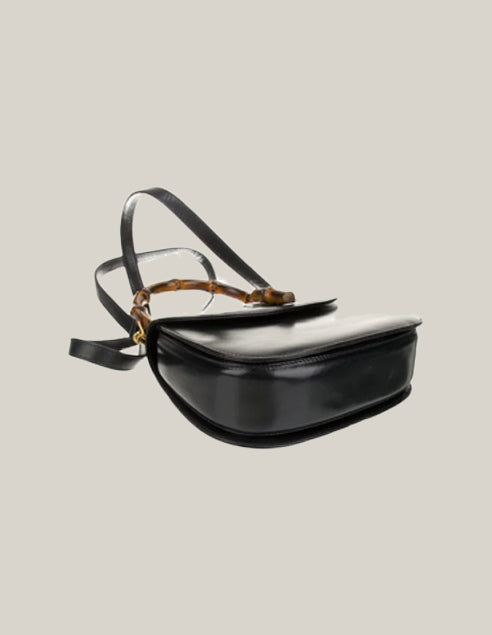 Gucci Bamboo 1947 Medium Top Handle Bag with Smooth Leather and Curved Bamboo Handle - Authentique Luxury