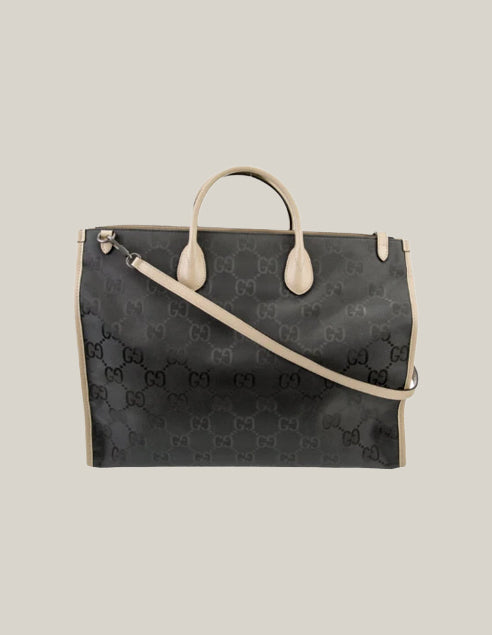 Gucci Off The Grid Econyl GG Tote with Leather Trim and Detachable Strap – Authentique Luxury