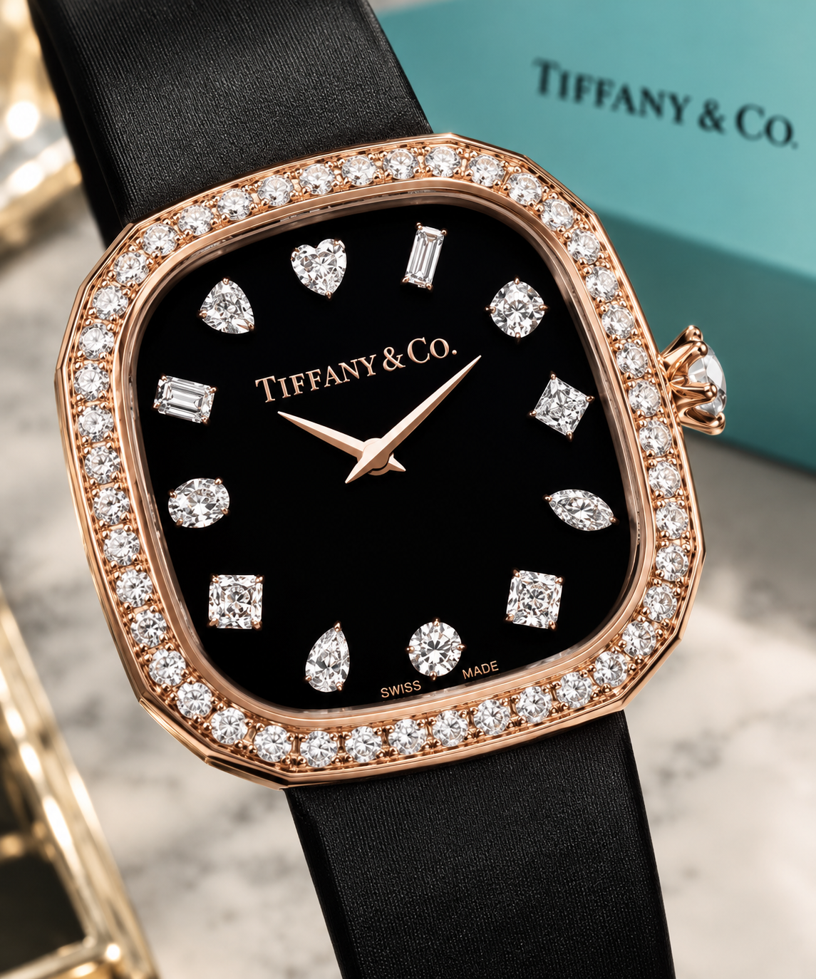 Tiffany & Co. Eternity 28mm Diamond Watch 18K Rose Gold | Shop Authentique Lux