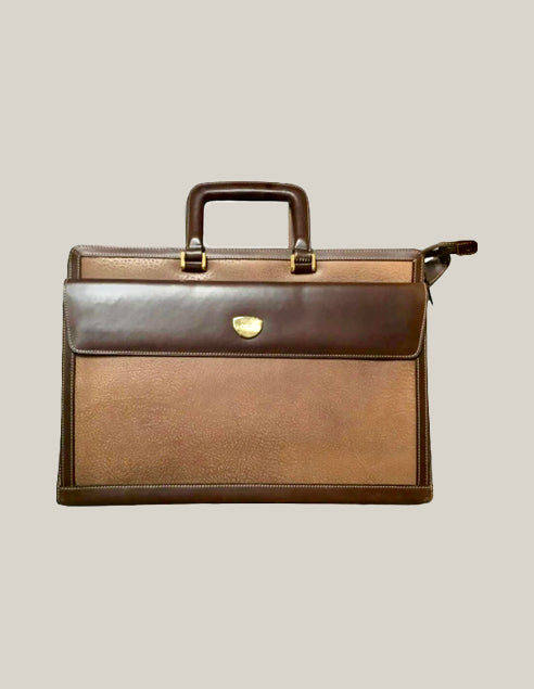Gucci Vintage Monogram Business Briefcase with Leather Trim – Authentique Luxury