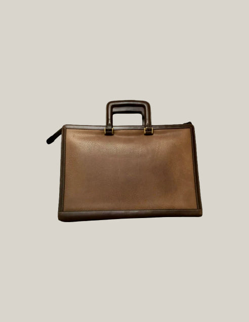 Gucci Vintage Monogram Business Briefcase with Leather Trim – Authentique Luxury