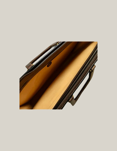Gucci Vintage Monogram Business Briefcase with Leather Trim – Authentique Luxury