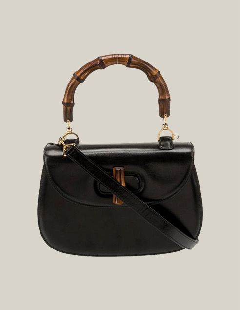 Gucci Bamboo 1947 Medium Top Handle Bag with Smooth Leather and Curved Bamboo Handle - Authentique Luxury