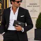 HERMÈS Noir Epsom Kelly Wallet, Palladium Hardware, 2021 | Shop Authentique Lux